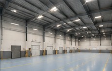 Painted factory interior