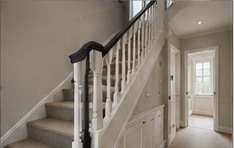 Decorated staircase and hallway