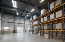 Decorated warehouse interior